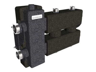 Балансировочный коллектор GIDRUSS  ВМ-80-3DU.EPP (до 80кВт, G 1 1/4", 1+1=1"+1 1=1/4") в изоляции
