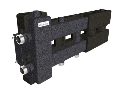 Балансировочный коллектор GIDRUSS  ВМ-60-3D.EPP (до 60кВт, G 1", 2+1 контура G 1"), в изоляции