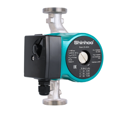 Насос циркуляционный нерж Shinhoo BASIC S 25-6S N 180мм 230V (с гайками)