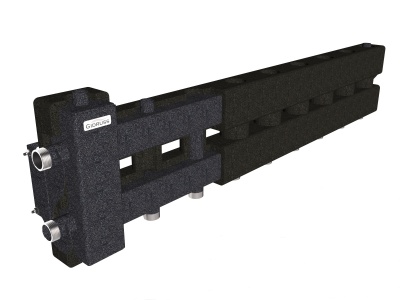 Балансировочный коллектор GIDRUSS  ВМ-60-5D.EPP (до 60кВт, G 1", 4+1 контура G 1"), в изоляции