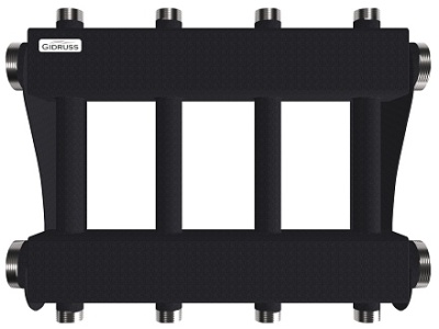 Модульный коллектор GIDRUSS МК-250-4DU (до 250кВт, G2", 2+2 контура G1")