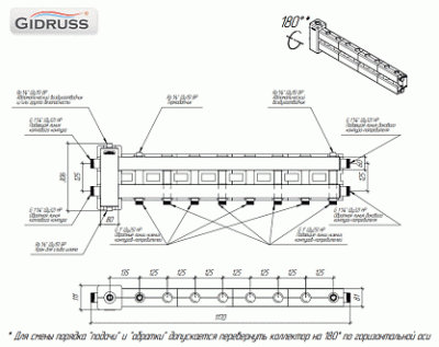 Балансировочный коллектор GIDRUSS  ВМ-80-5D.EPP (до 80кВт, G 1 1/4", 4=1" + 1=1 1/4"), в изоляции