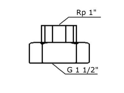 Резьбовое трубное соединение G 1 1/2" х Rp 1", латунь, комплект - 2шт. Shinhoo